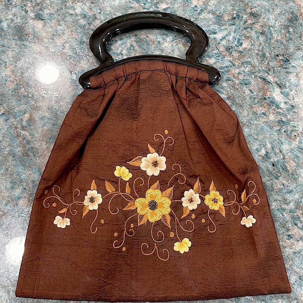 Silk and hand beaded IPA Nima purse